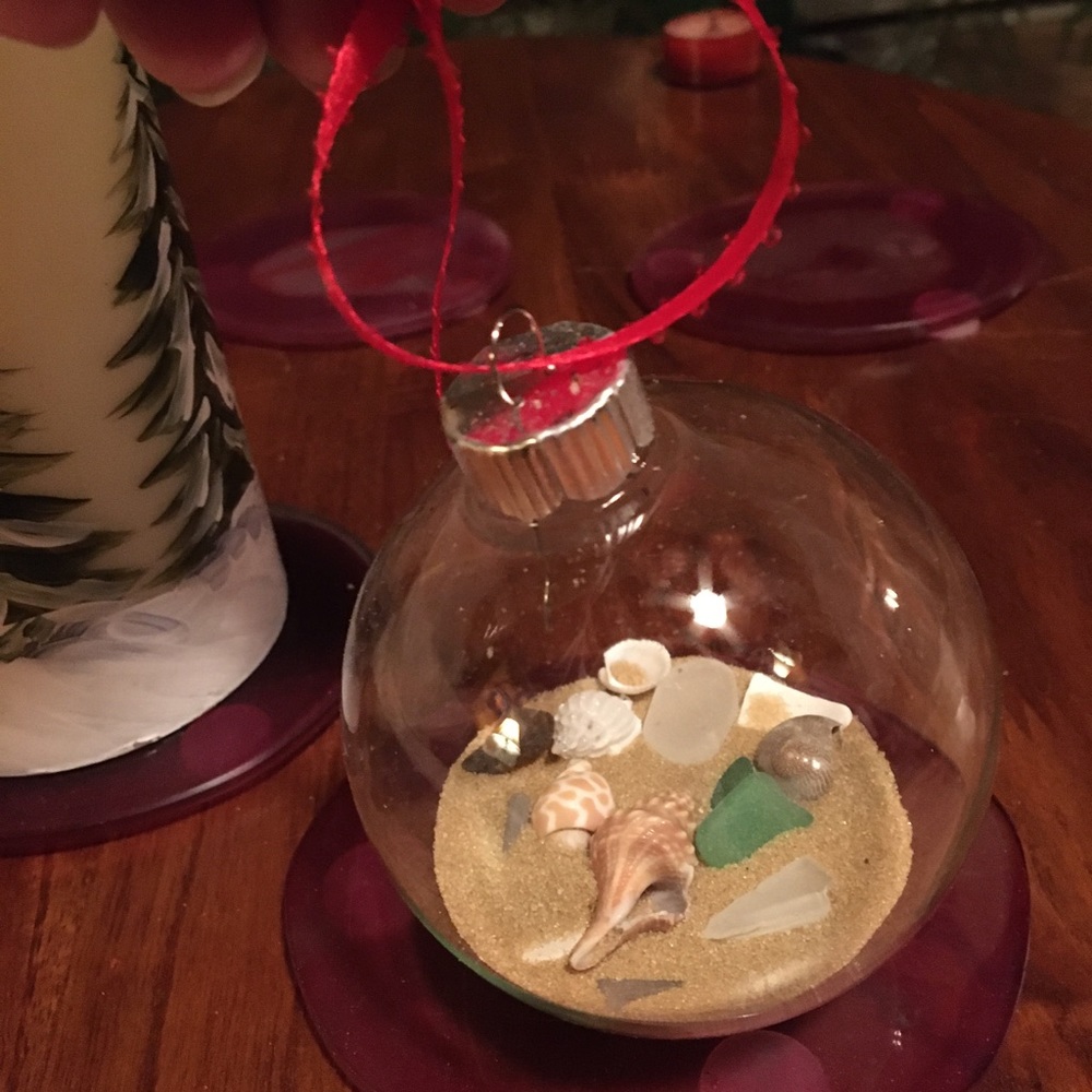 Sea glass & Shells Ornament - One of a Kind - Picture 2 of 4